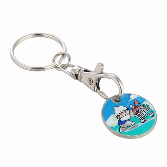 Promotion Günstige Custom Metall Trolley Token Schlüsselanhänger