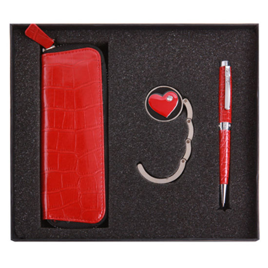Werbegeschenk-Set mit personalisiertem Schlüsselanhänger und Metallstift