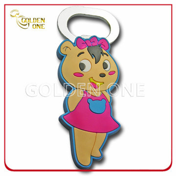 Kundenspezifischer netter Karikatur-weicher PVC-Großhandelsflaschenöffner