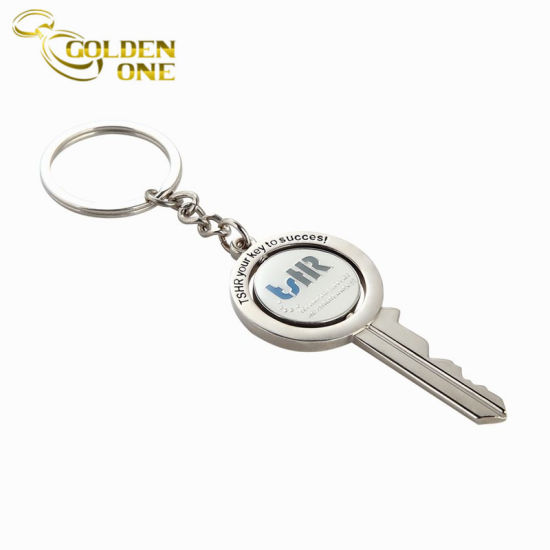 Custom geprägtes Logo Antik Bronze Metall Schlüsselanhänger