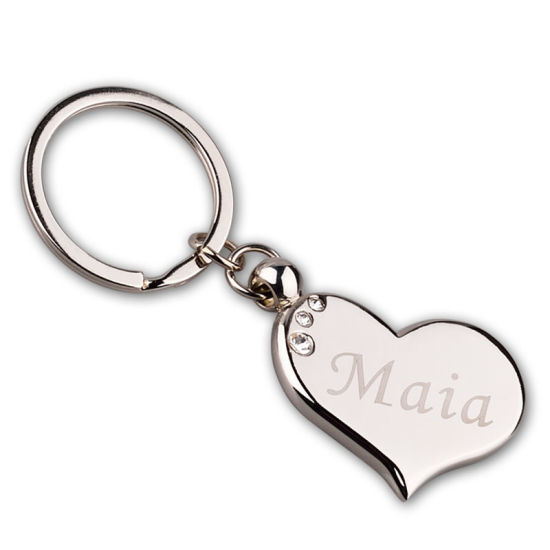 Schlüsselanhänger aus Metall mit geprägtem Logo aus weicher Emaille