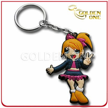 Mode-Stil geprägter Druck weicher PVC-Schlüsselanhänger