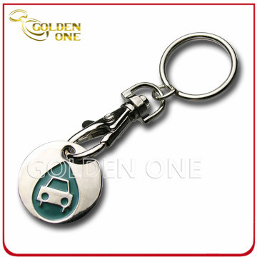 Metall vernickelter Trolley-Token-Schlüsselanhänger für Geschäftsgeschenk