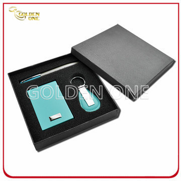 Werbegeschenkset aus Schlüsselanhänger und Kartenhalter aus Metall