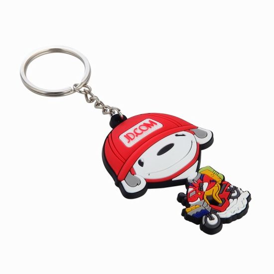 Fshion Yellow Hat Offsetdruck-Weich-PVC-Schlüsselring