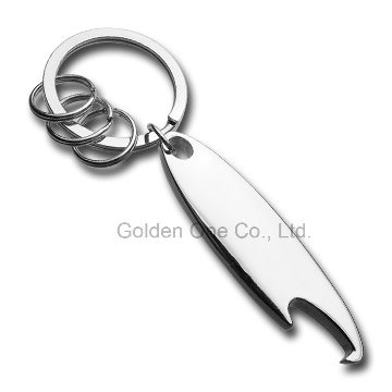 Schlüsselanhänger Flaschenöffner aus Metall mit individuellem Druck und Epoxid-Logo