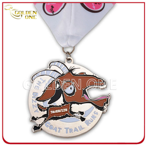 Benutzerdefinierte Metall gestempelt Ziege Trail Run Medaille
