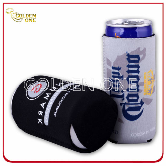 Erstklassiger, bedruckter Bierflaschenhalter aus Neopren mit Reißverschluss