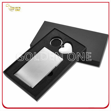 Polnisch vernickelter Schlüsselanhänger und Kartenetui Executive Gift