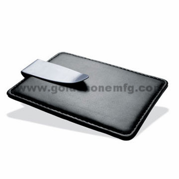 Werbegeschenk, quadratische Form, vernickelte Geldklammer