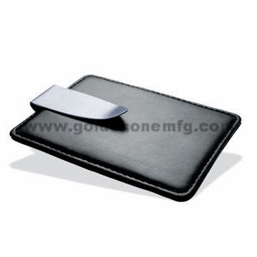 Werbegeschenk, quadratische Form, vernickelte Geldklammer