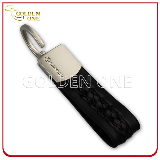 Personalisierter Schlüsselanhänger aus echtem Leder mit eingraviertem Logo