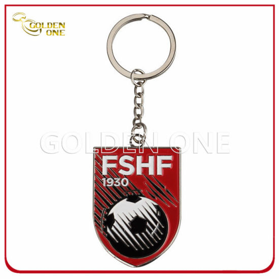 Werbegeschenk Geprägter Farbfüllungs-Logo-Rechteck-Metall-Schlüsselanhänger