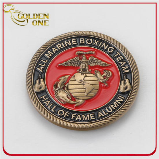 Custom Antique Silver Soft Emaille Metall Herausforderungsmünze mit Flaschenöffner