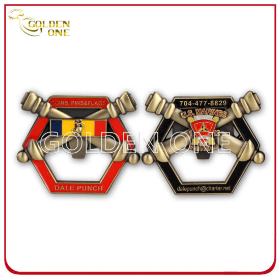 Promotion Custom Antique Gold 3D Challenge Metallmünze