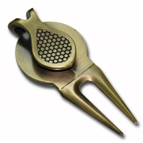 Kundenspezifisches vermessingtes Golf-Divot-Werkzeug aus Metall (GP01)