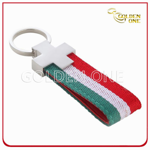 Förderung-buntes gesponnenes Lanyard-MetallKeychain