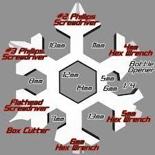 18-in-1-Schneeflocken-Multifunktions-Taschenschlüssel-Werkzeug aus Edelstahl
