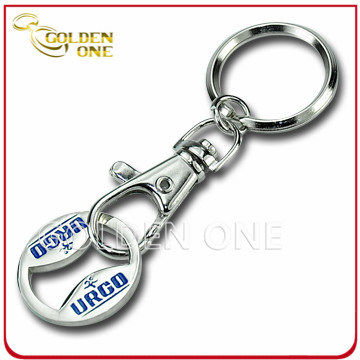 Personalisierter Trolley-Schlüsselhalter aus vernickeltem Metall