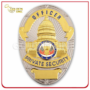 Andenken-Geschenk-kundenspezifisches Logo 3D-Gold überzog Marine-Emaille-Sicherheitsoffizier-Militärmetallpolizei-Abzeichen