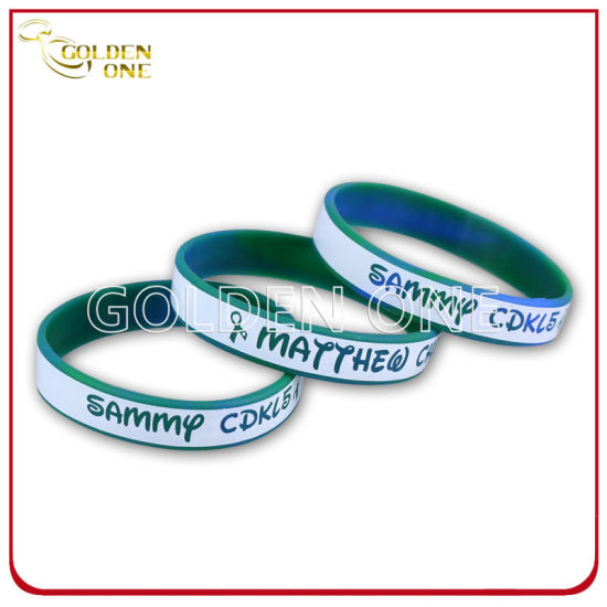 Hochwertiges, geprägtes, bedrucktes Gummiarmband mit konkavem Design