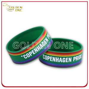 Personalisiertes Stil-Regenbogen-Farbsiebdruck-Silikon-Armband