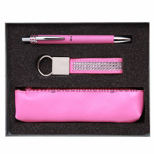 Kartenetui und Schlüsselanhänger aus Leder mit Alligatormuster als Werbegeschenk