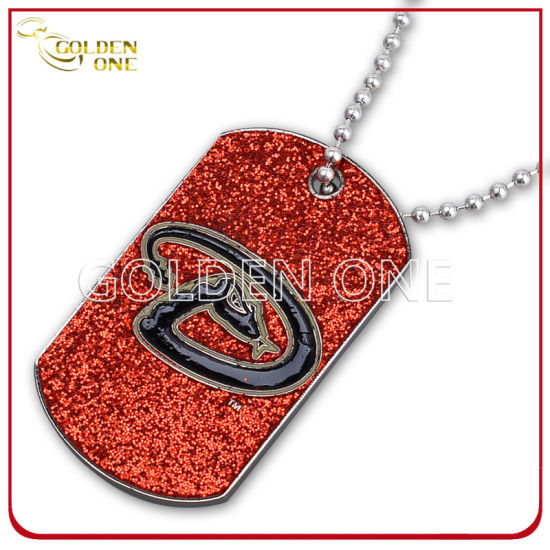 Stilvolle Hundemarke aus versilberter Zinklegierung mit Glitzer-Finish