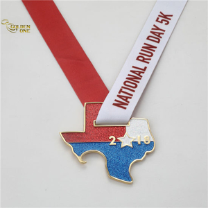 Benutzerdefinierte Glitter Running Sportmedaille mit Flaschenöffner