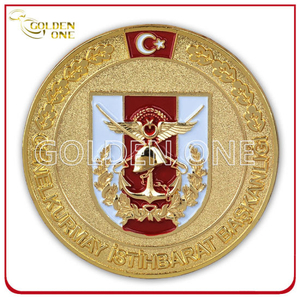 Benutzerdefinierte vergoldete und sandgestrahlte militärische Armeemünze