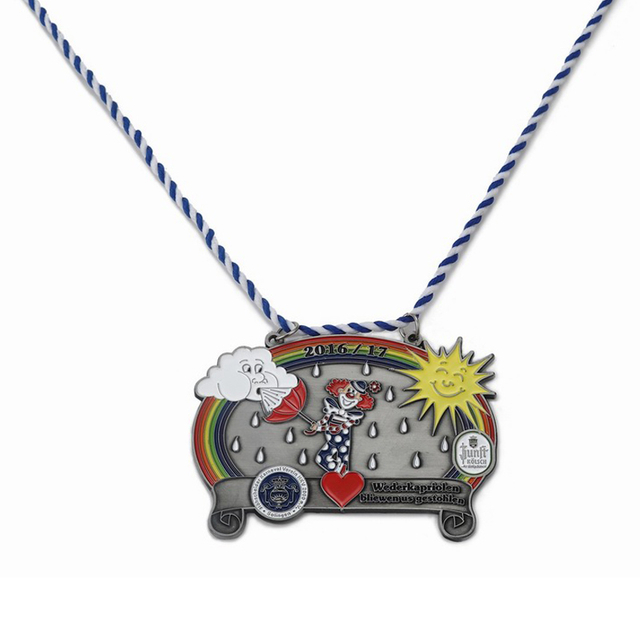 Hochwertiges Metall, antikes Silber, kundenspezifische Form, Gießfüllung, Farben, Karnevalsmedaille für Feiergeschenk