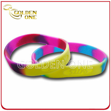 Mode-kundenspezifisches leuchtendes buntes gedrucktes Logo-Silikon-Armband