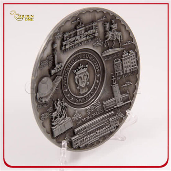 Benutzerdefinierte hohe 3D Antik Silber Metallplatte