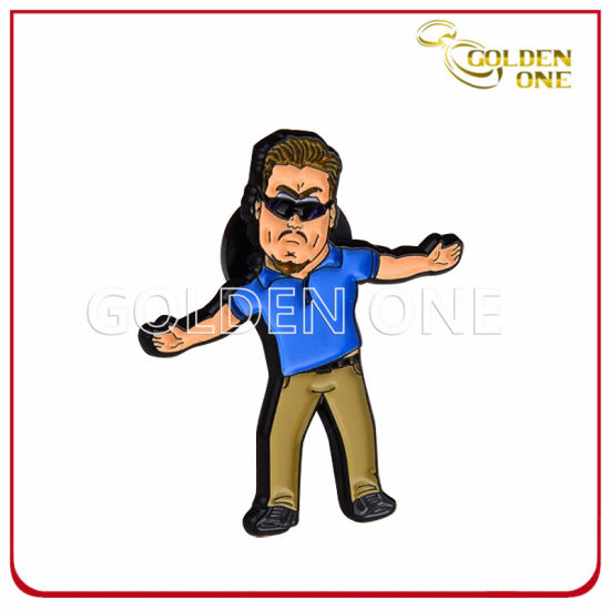 Stanzen gefärbte Anstecknadel aus schwarzem weichem Emaille-Metall