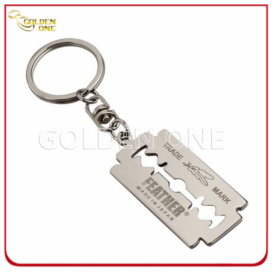 Werbegeschenk Klingenform Lasergravur Schlüsselanhänger aus Metall