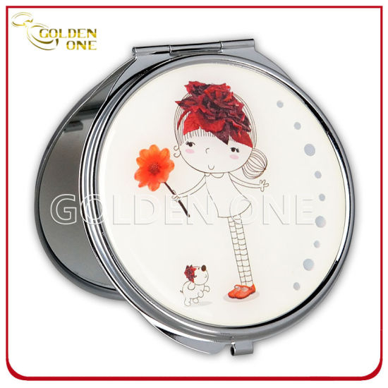 Lady Gift Custom Printing Tragbarer Schminkspiegel aus Metall