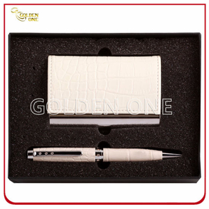 Hochwertiges Stift- und Kartenhalter-Geschenkset aus PU-Leder