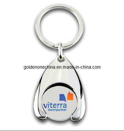 Hochwertiger, individuell bedruckter Schlüsselanhänger aus Metall mit Logo
