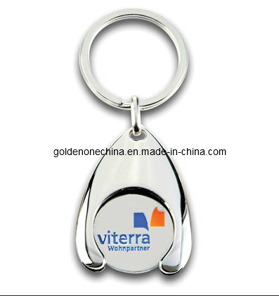 Hochwertiger, individuell bedruckter Schlüsselanhänger aus Metall mit Logo