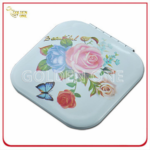 Vintage-Stil personalisierter bedruckter quadratischer Schminkspiegel