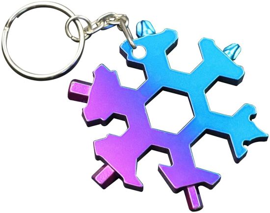 18-in-1-Schneeflocken-Multifunktions-Taschenschlüssel-Werkzeug aus Edelstahl