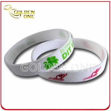 Das beliebteste benutzerdefinierte Silikon-Armband mit Siebdruck in reiner Farbe