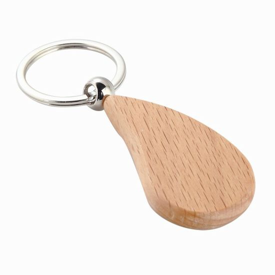 Neuartiges Design, hochwertiger, ovaler Schlüsselring aus Holz