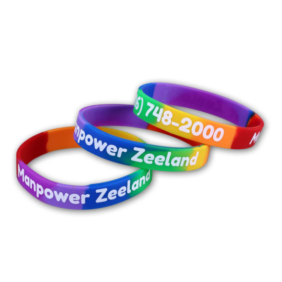 Werbegeschenk Kundenspezifisch geprägtes Silikonarmband mit Farbfüllung