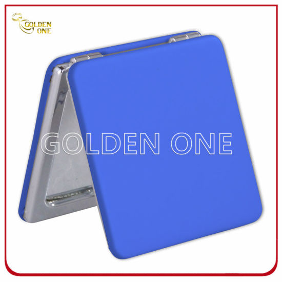 Werbegeschenk Klassischer Design-PU-Leder-Quadrat-Kompaktspiegel