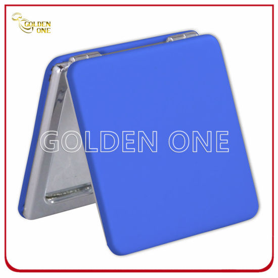 Werbegeschenk Klassischer Design-PU-Leder-Quadrat-Kompaktspiegel