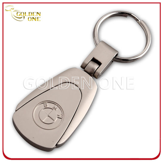 Schlüsselanhänger aus Metall mit geprägtem, weichem Emaille-Logo und Nickel-Finish