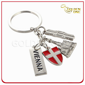 Kundenspezifisches Wien-Gebäude-Andenken-Geschenk-Metall Keychain