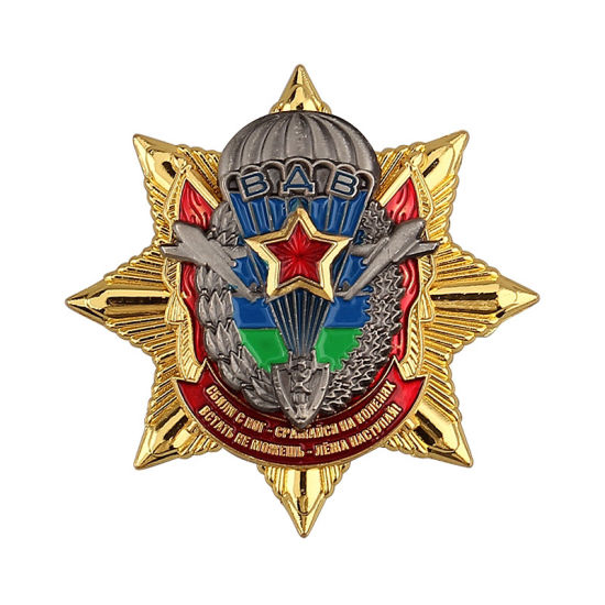Kundenspezifisches Goldplattierungs-Metallpolizei-Sicherheits-Militärabzeichen mit Lederhalter