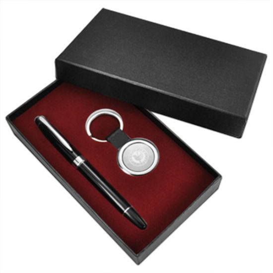 Mode-Leder-Schlüsselhalter und Stift-Geschenk-Set